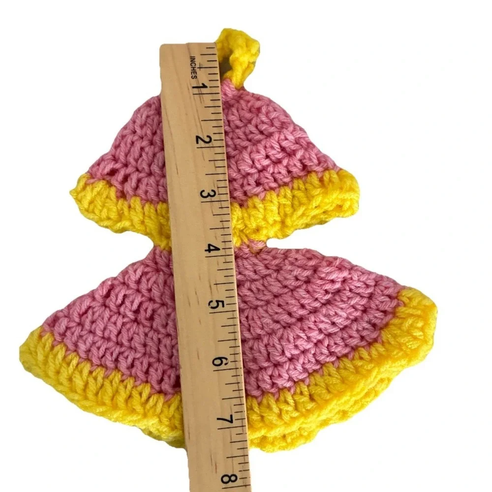 Handmade Trivet Hot Pad Pot Holder Yellow Pink Decor Crochet Handmade (2) NEW